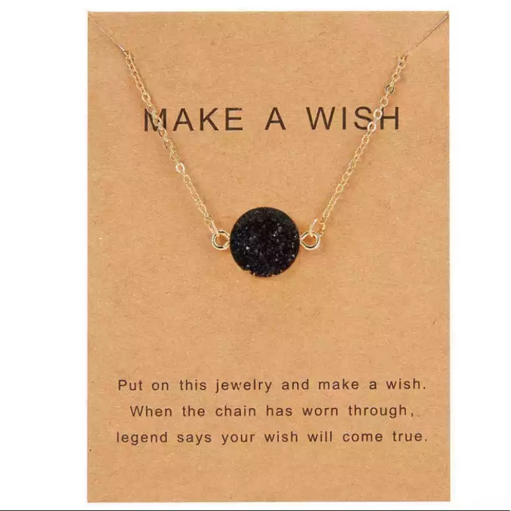 Necklace, Choker, Chain,  Card Stone Pendant Women Moon Waterdrop Jewelry